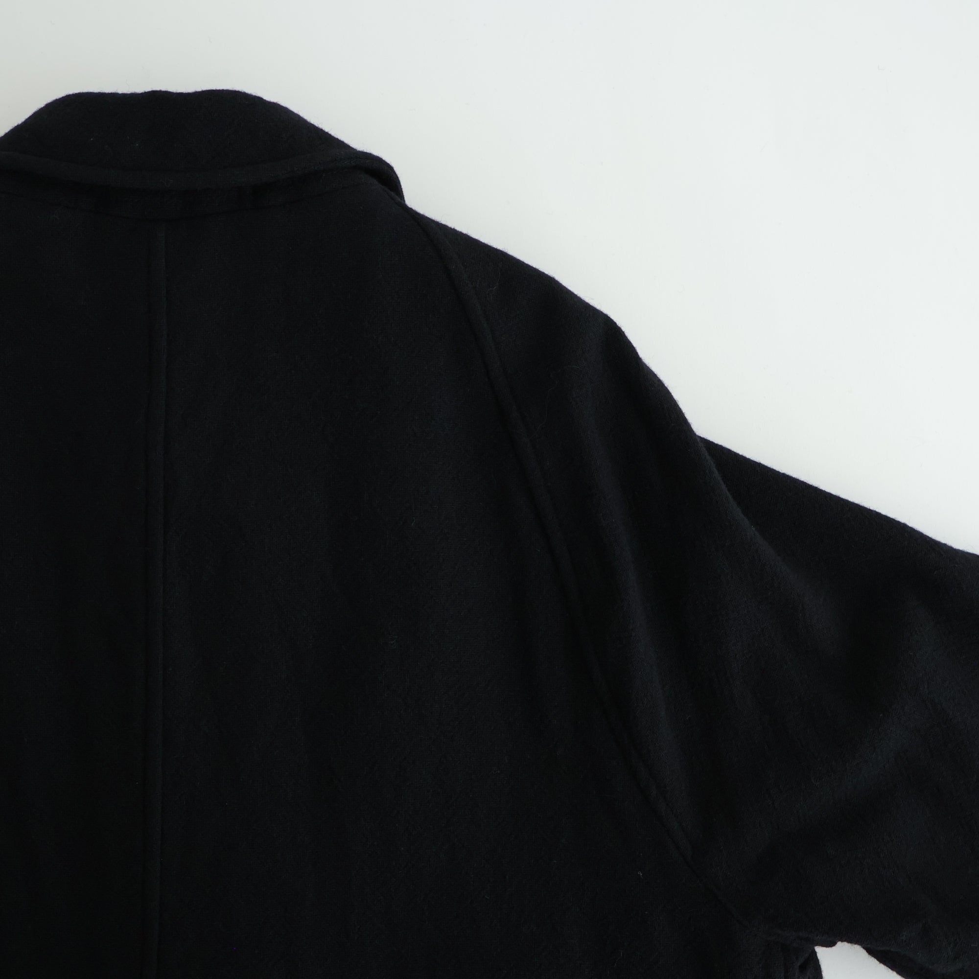 Classic Wool Balmacaan Coat #BlackNavy [BHS25F009]