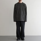 HOPSACK WIDE POCKET TROUSERS #CHARCOAL [PMAT-PT06]