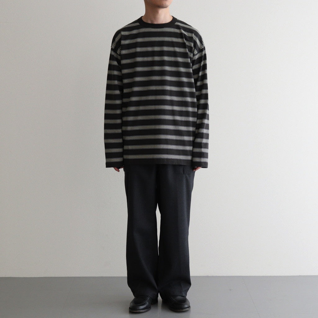 HOPSACK WIDE POCKET TROUSERS #CHARCOAL [PMAT-PT06]