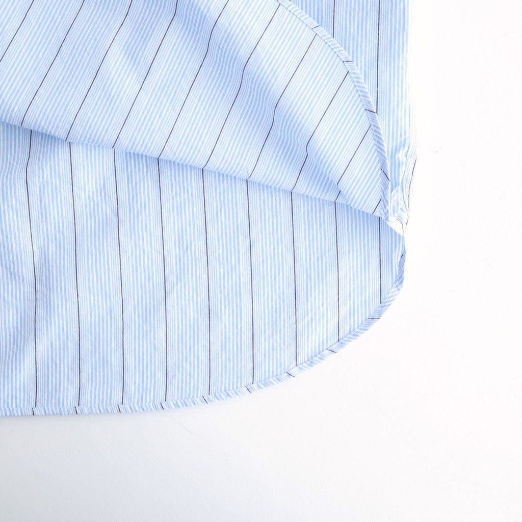 Regular Collar Stripe Wind Shirt #Sax [S26SG086]