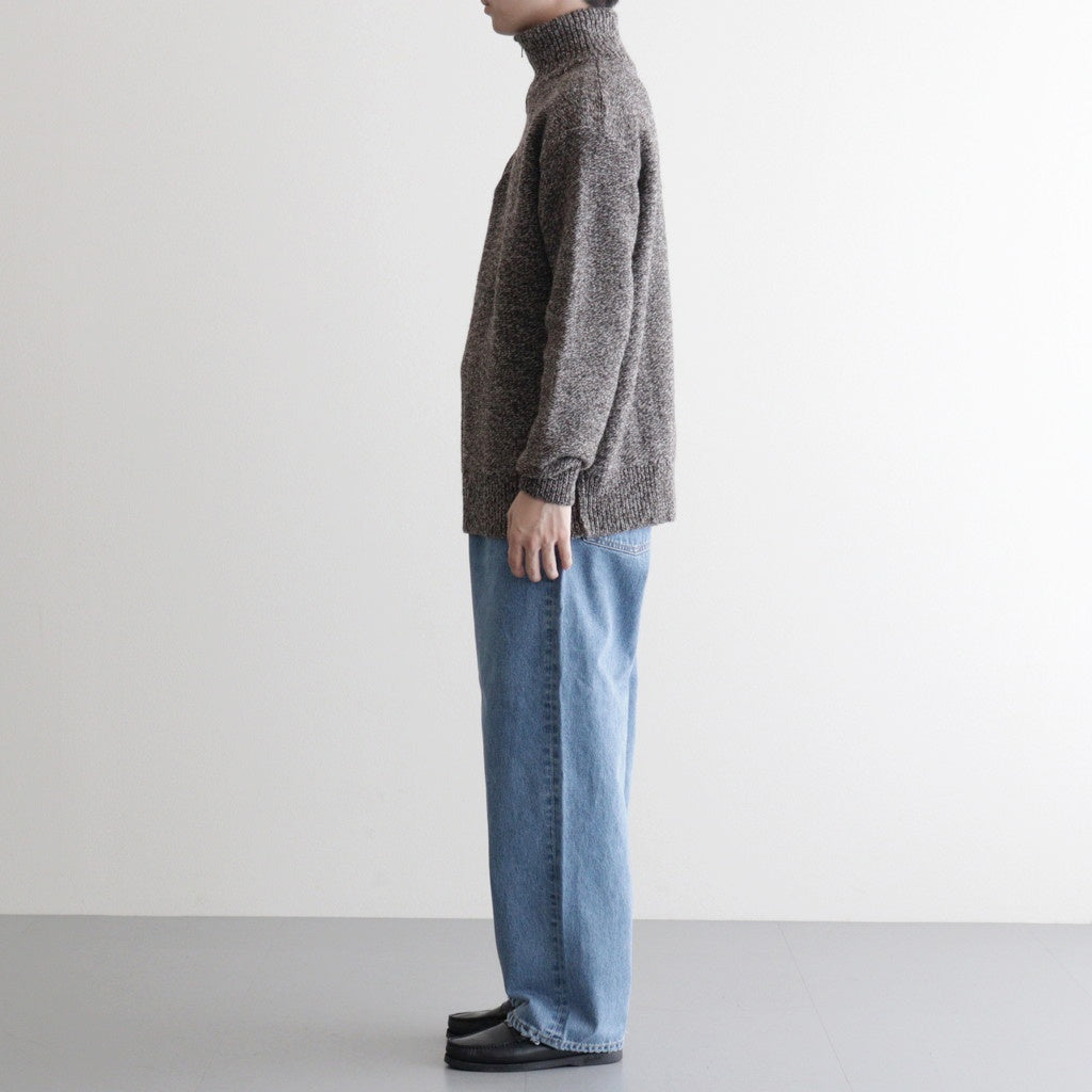 British Wool Half Zip Knit Made by macalastair #Light Graphite×Gritstone [6033-1301]