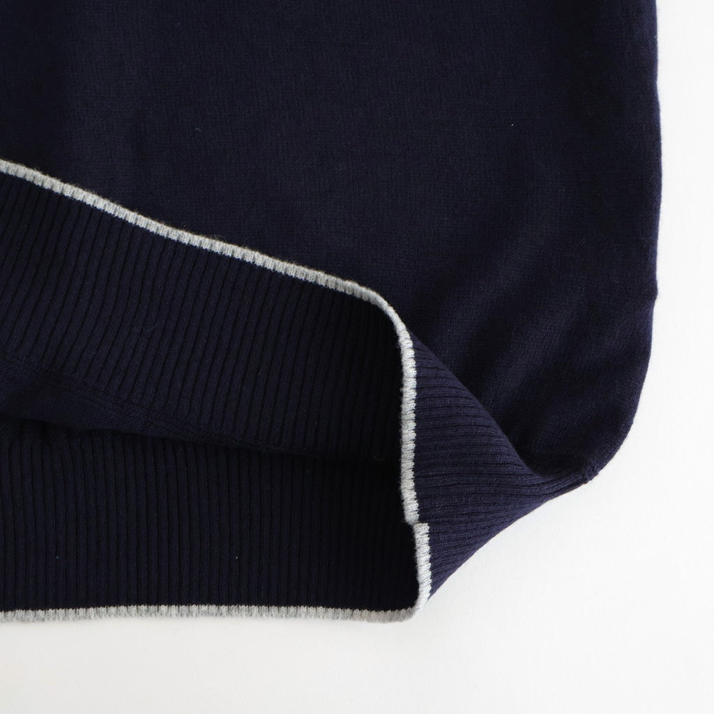 Cashmere Henleyneck - Diffusion Exclusive #Navy×Lt.Gray [NEP-AW2520B]