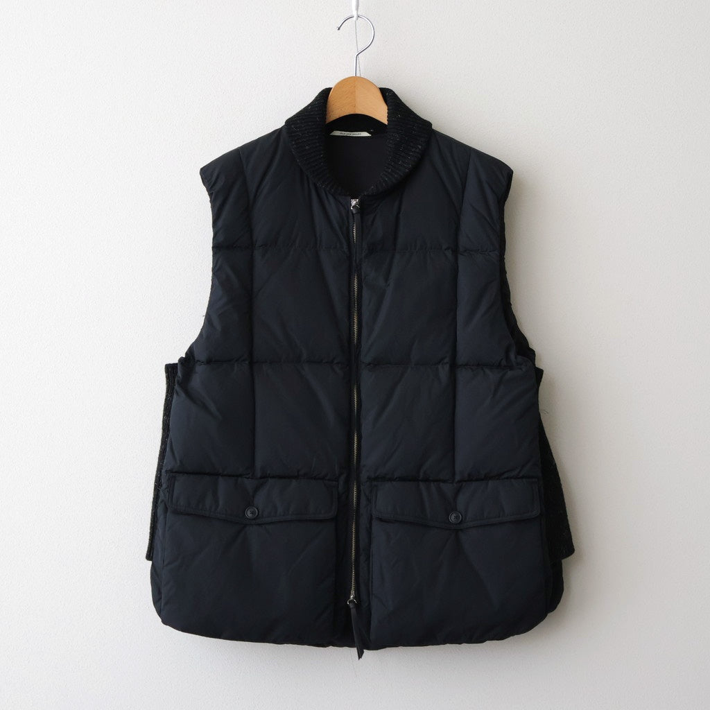 HIGH-COUNT SILK PUFF VEST #BLACK [252OJ-VT02]
