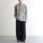 ORIGINAL PRINTED OPEN COLLAR SHIRTS (Animal Drawing) Long-sleeve #CELADONN [251OJ-SH18]