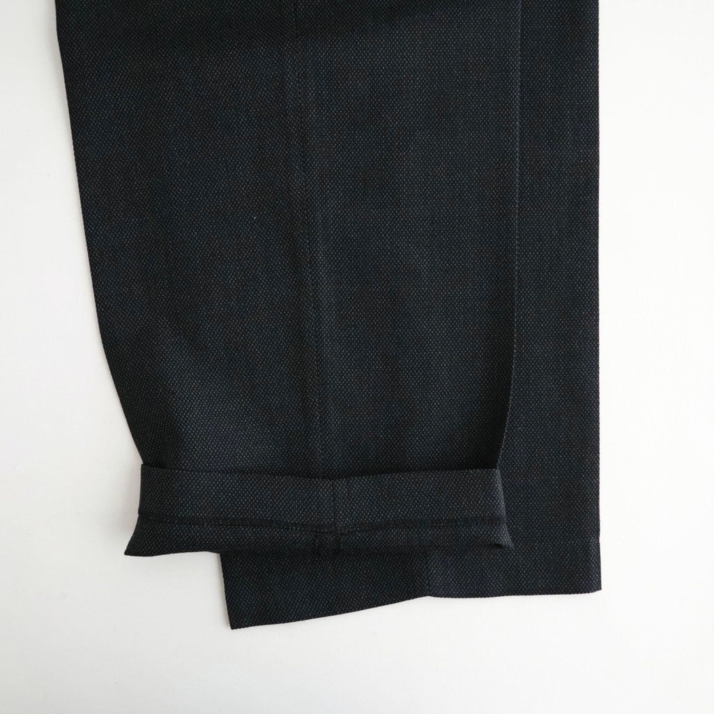 SINGLE PLEAT WIDE TROUSERS #GRAY BIRD’S-EYE [M26C10PT02C]