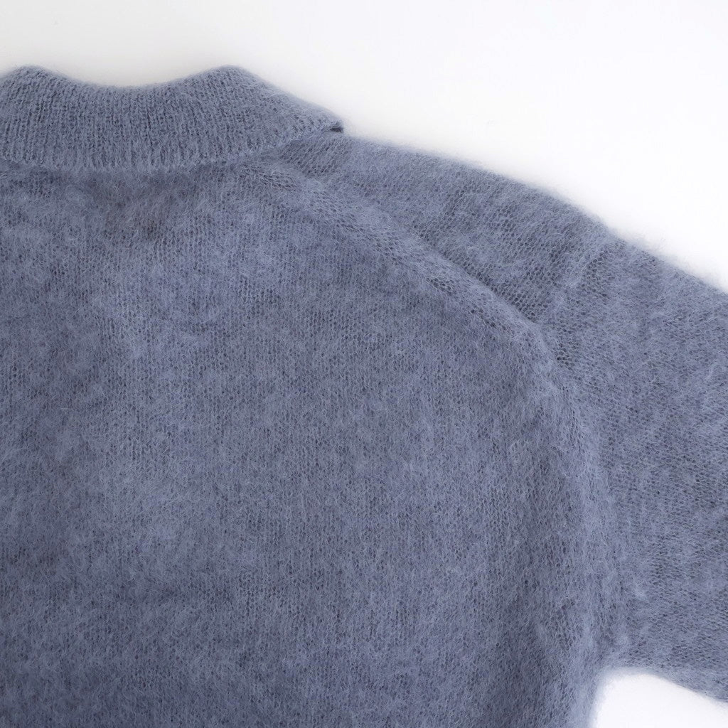 PURE MOHAIR SHAGGY POLO #SAX GRAY [BN-25FL-053]