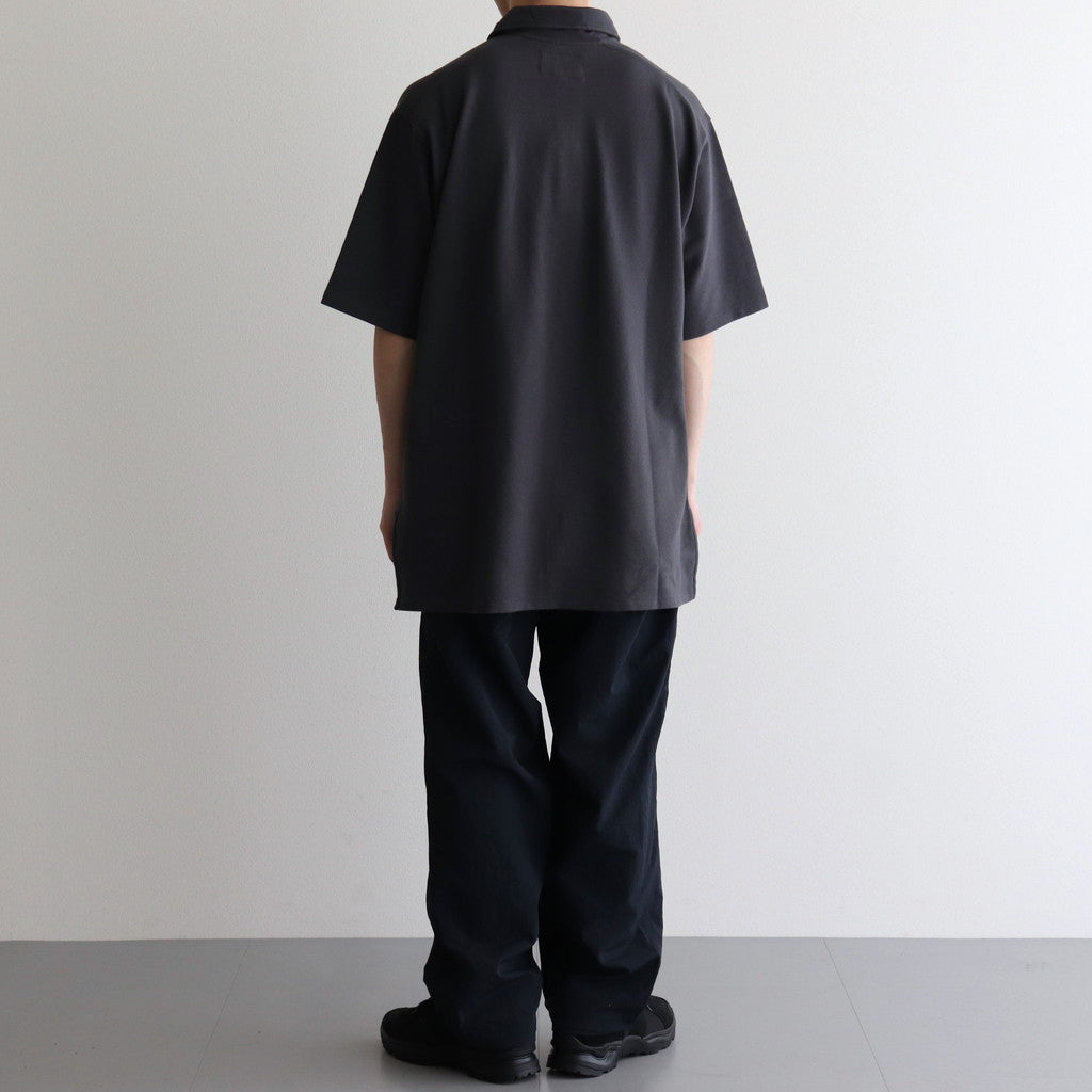 Moss Stitch Field Big Polo #Charcoal [N25SH091]