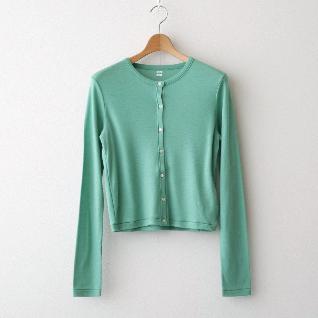 Wool Rib Cardigan #FadeGreen [BHSW24F13F26]