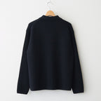SOLID WOOL RIB POLO ZIP UP CARDIGAN #BLACK [BN-25FM-044]