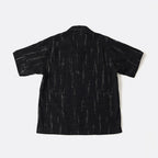 ORIGINAL PRINTED OPEN COLLAR SHIRTS (KASURI) Short-sleeve #BLACK [261OJ-SH20]