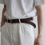LEATHER MESH BELT #BROWN [PMAT-AC07]