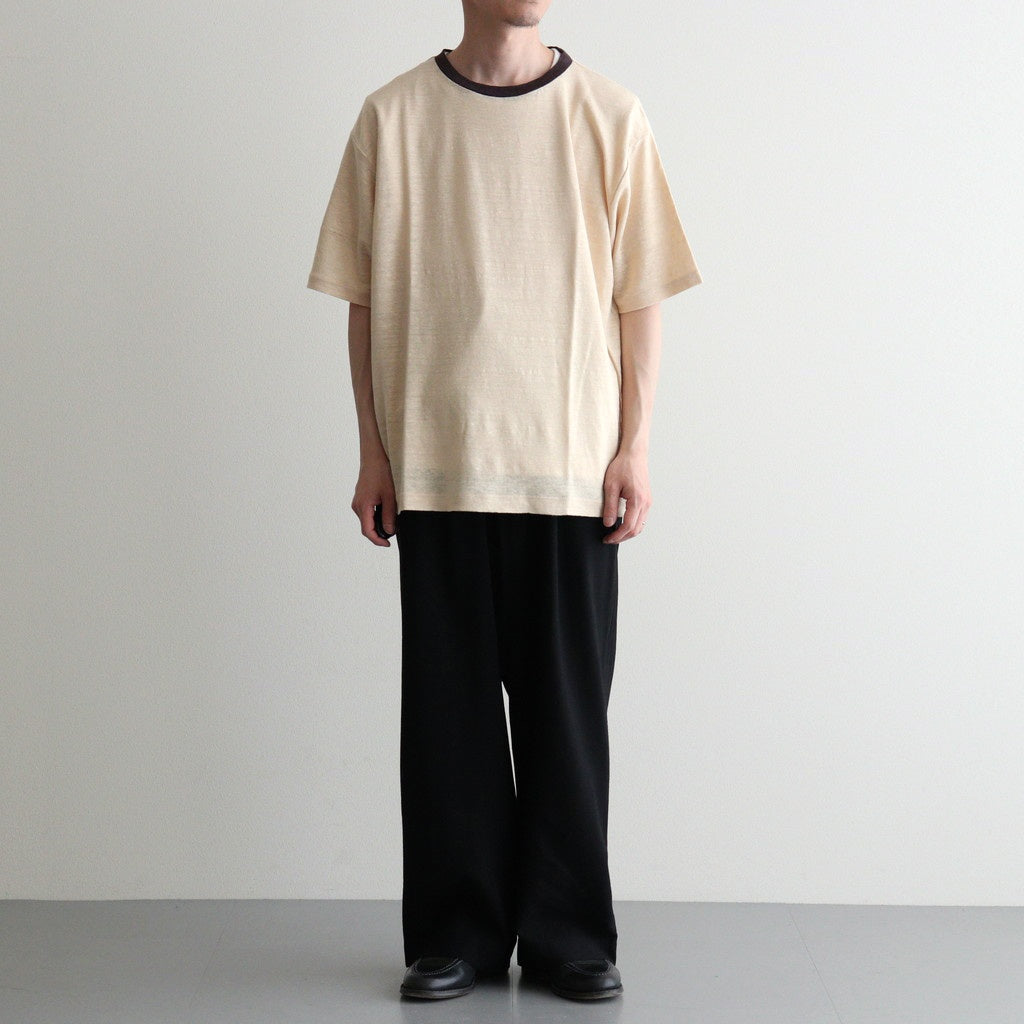 NORMANDY LINEN T-SHIRT #BEIGE×BROWN [BN-26SM-071]