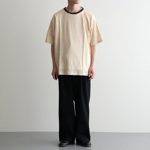 NORMANDY LINEN T-SHIRT #BEIGE×BROWN [BN-26SM-071]