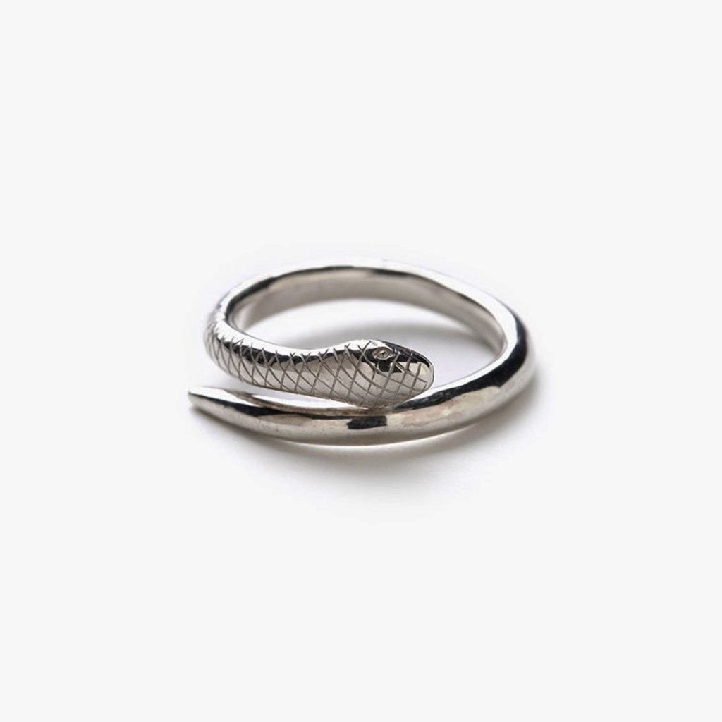 LUCIAN / SNAKE RING #SILVER/WHITE FINISH [OJ-AC13]