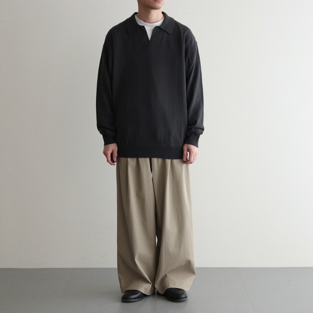 SILK POLO SKIPPER #CHARCOAL [BN-25SM-037]