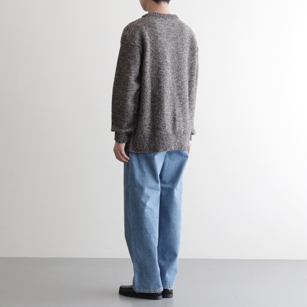 British Wool Crew Neck Knit Made by macalastair #Light Graphite×Gritstone [6033-1302]