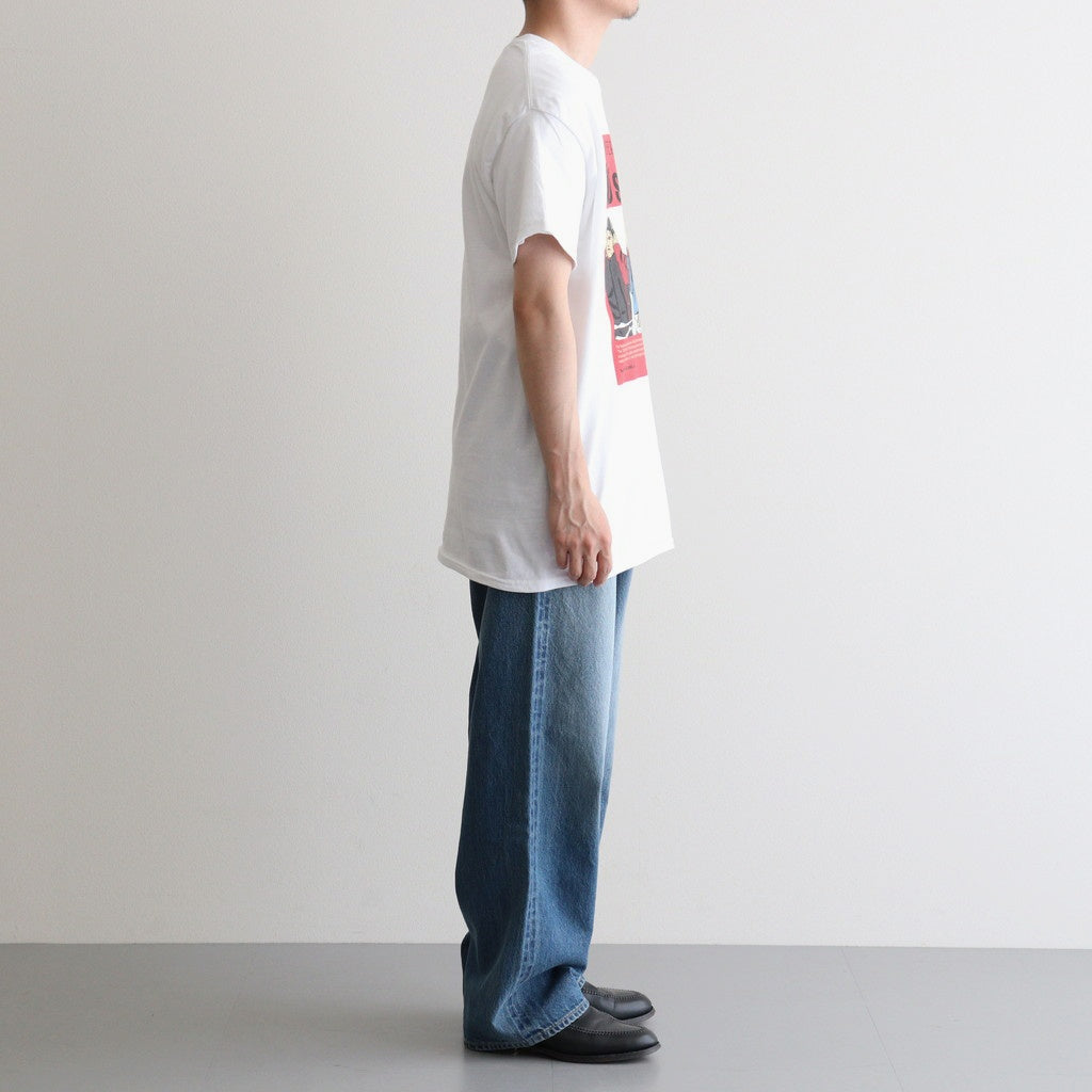 SHORT SLEEVE PRINT-T "NO SWEAT" #WHITE [DNA25T03]