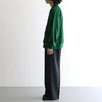 FLAT FRONT WIDE TROUSERS #CHARCOAL [A26C07PT03C]