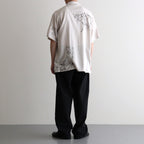 ORIGINAL PRINTED OPEN COLLAR SHIRTS (ANIMAL DRAWING) Short-sleeve #IVORY [261OJ-SH22]
