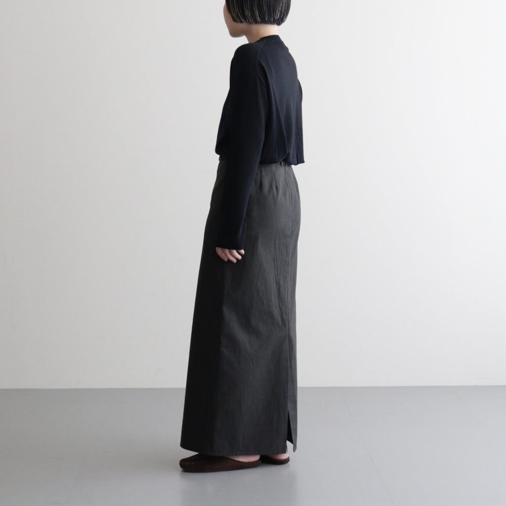 Cotton Serge Belted Skirt #InkBlack [BHSW25F7]