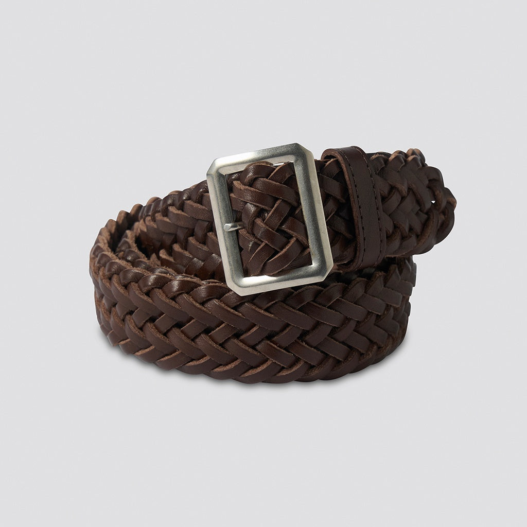 LEATHER MESH BELT #BROWN [PMAV-AC06]