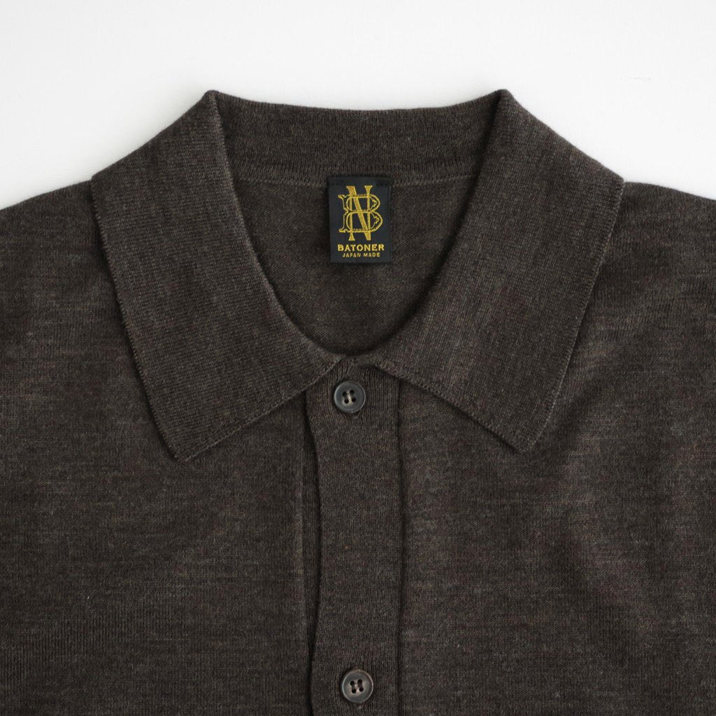 BABY WOOL POLO CARDIGAN #BROWN [BN-26FM-040]