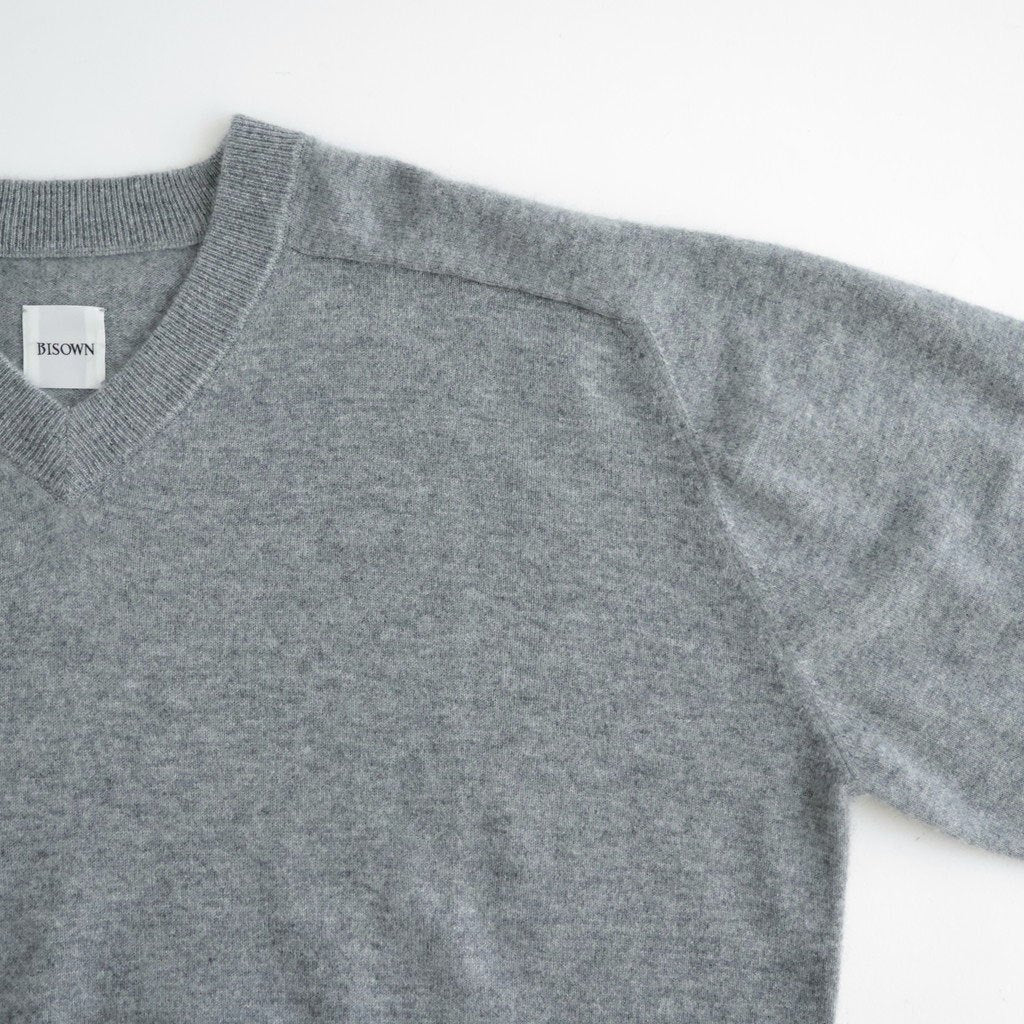 CASHMERE B VNECK MENS #GRAY [26W-BIS-KN41M]
