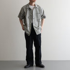 ORIGINAL PRINTED OPEN COLLAR SHIRTS (Animal Drawing) Short-sleeve #CELADONN [251OJ-SH22]