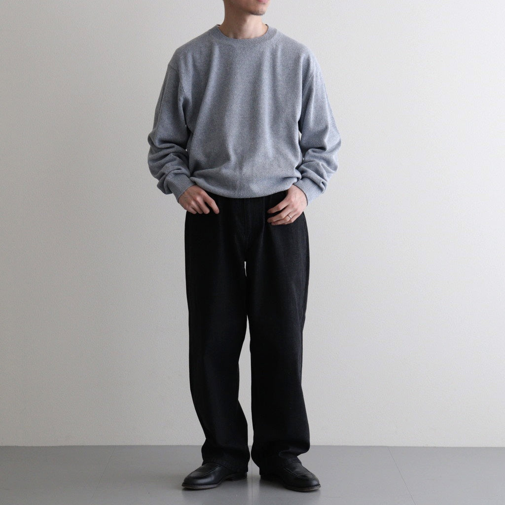 REVIVAL SILK CREW NECK #GRAYISH SAX [BN-26SM-041]
