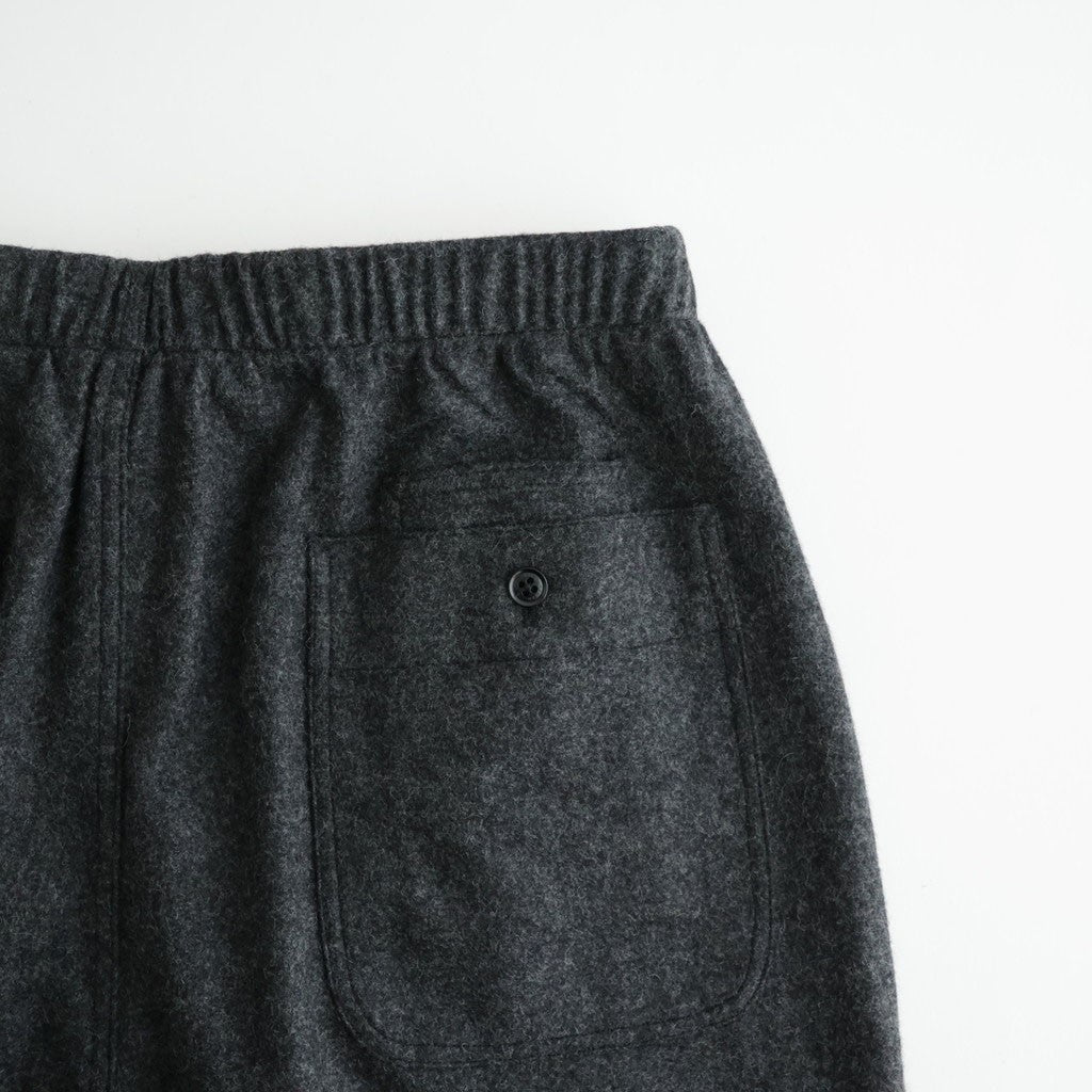 Wool Nylon Melton Pants #Charcoal [S26FC053]