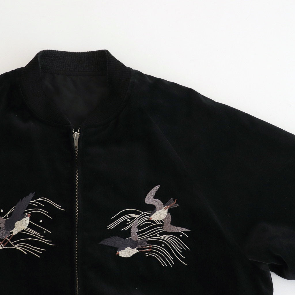 FADED VELVET SOUVENIR JACKET #GRAPHITE [242OJ-JK15]