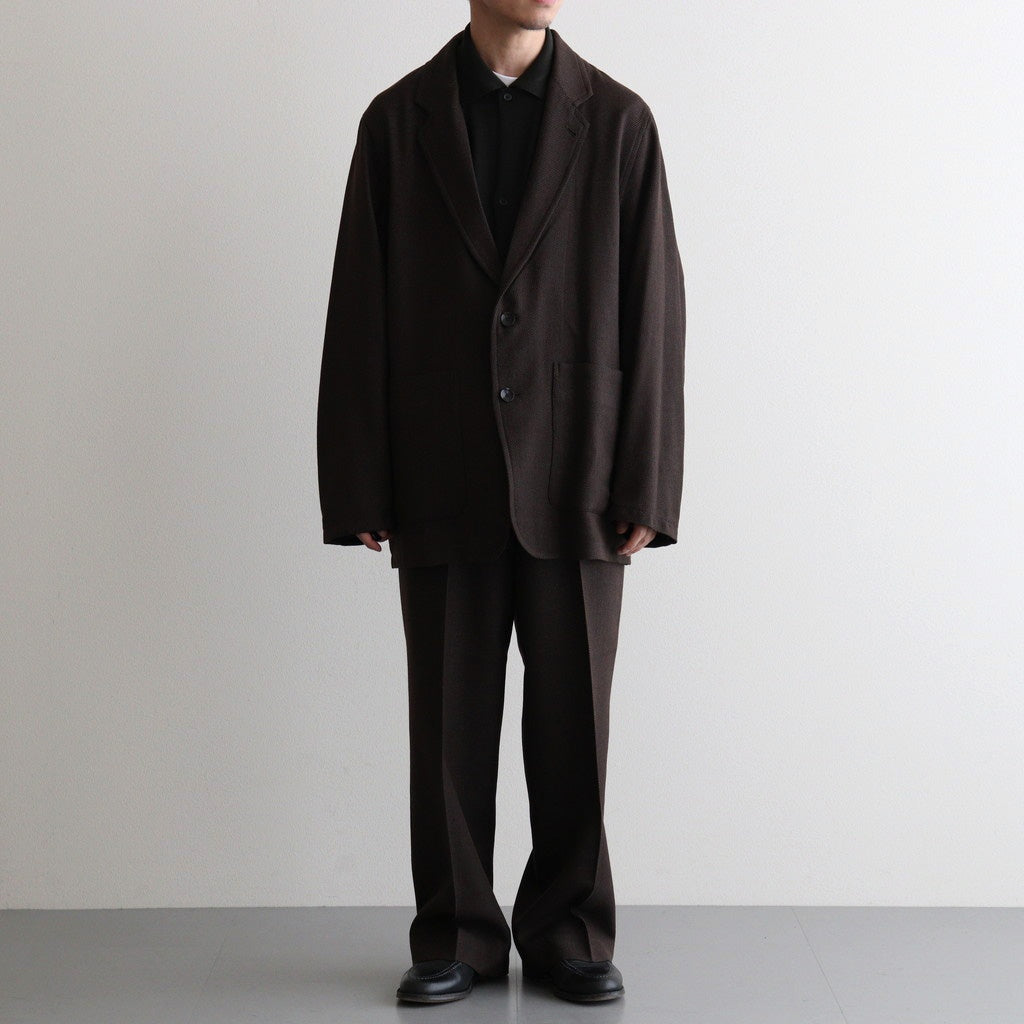 REGULAR FIT STRAIGHT TROUSERS #BROWN BIRD’S-EYE [M26C10PT03C]