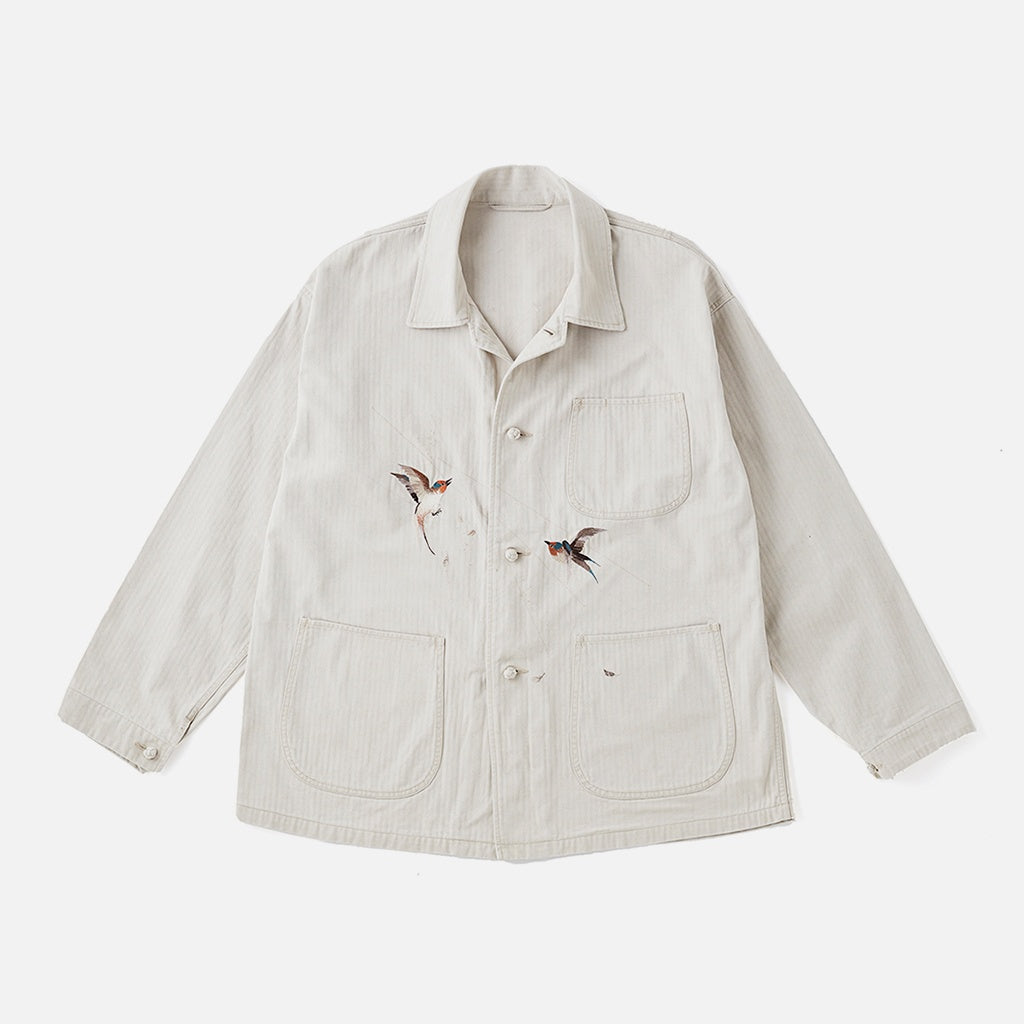 PATINA HERRINGBONE SOUVENIR JACKET #BONE [251OJ-JK16]