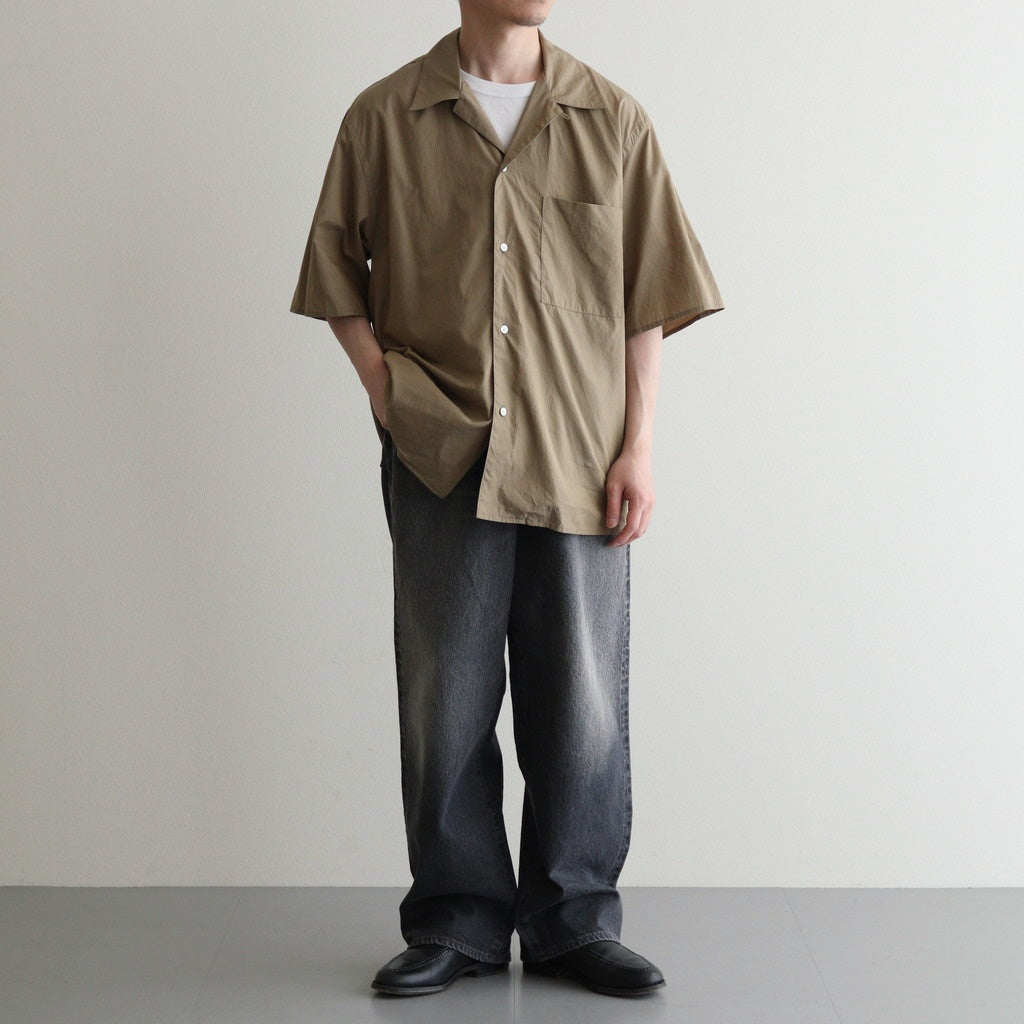Chambray Open-Collar Shirt #OliveBeige [BHS25S021]