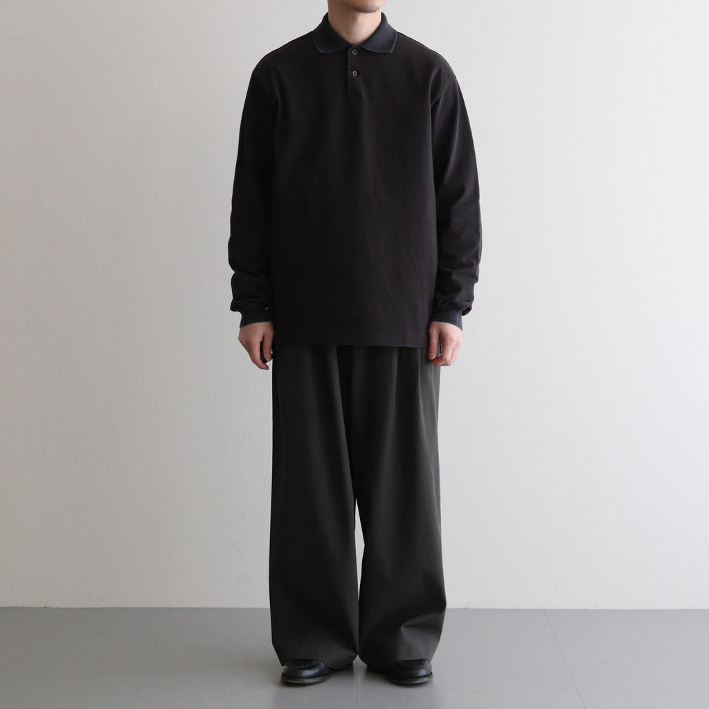 TWO BUTTON POLO L/S TEE #INK BLACK [M25A15CS01C]