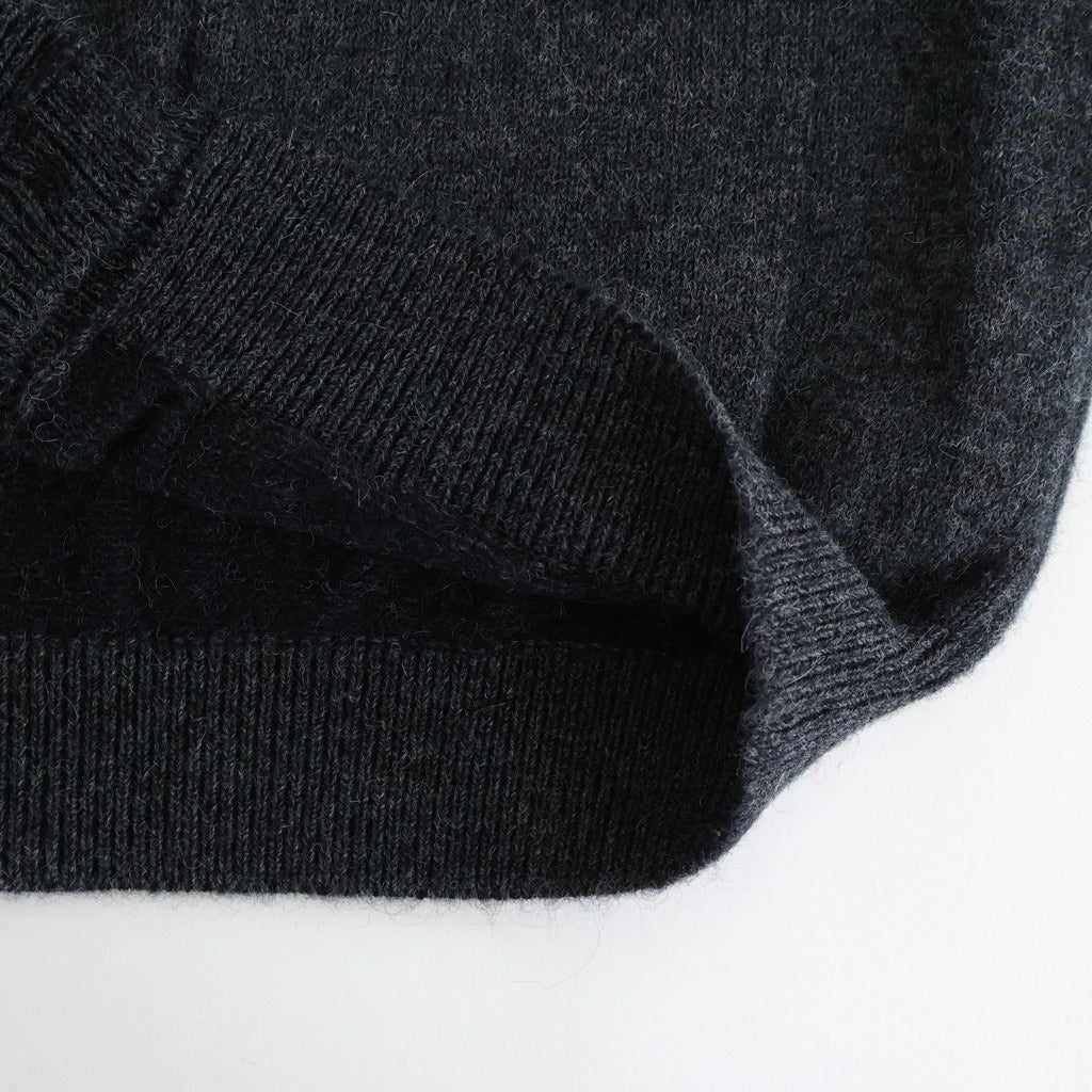BABY ALPACA KURUMI TENJIKU V CARDIGAN #CHARCOAL [BN-25FM-059]