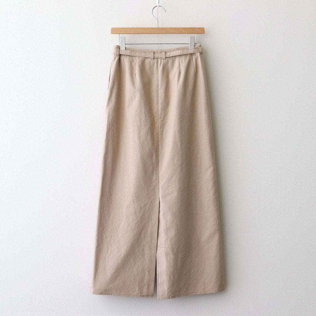 Cotton Serge Belted Skirt #LightBeige [BHSW25F7]
