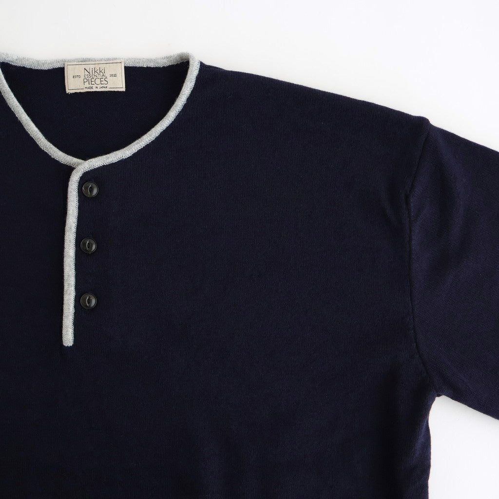 Cashmere Henleyneck - Diffusion Exclusive #Navy×Lt.Gray [NEP-AW2520B]