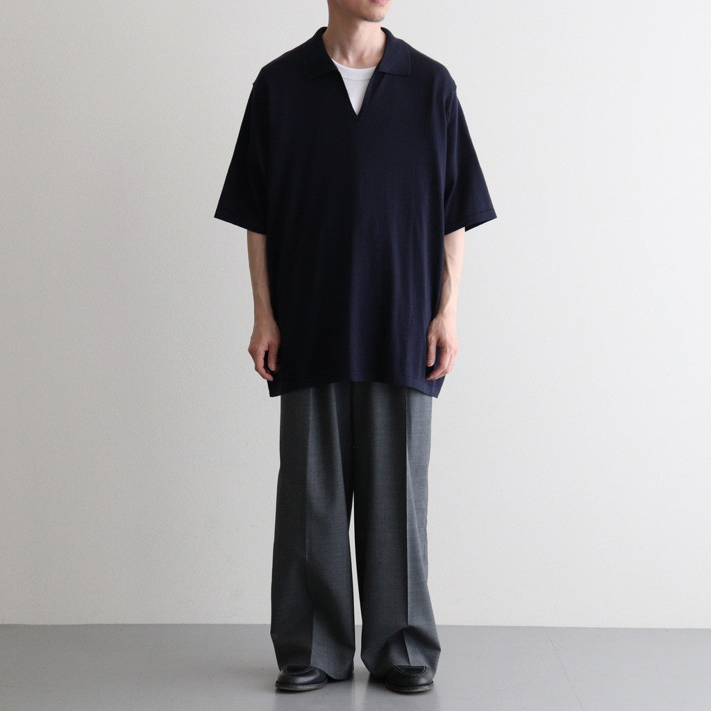 SILK COTTON SKIPPER KNIT #NAVY [26S-BIS-KN66]