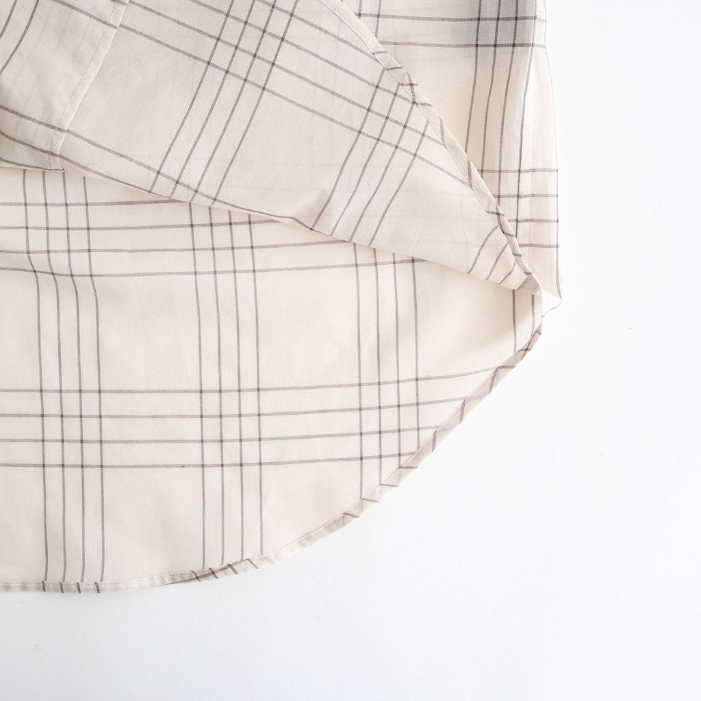 OPEN COLLAR L/S SHIRT #IVORY CHECK [M26A18SH01C]