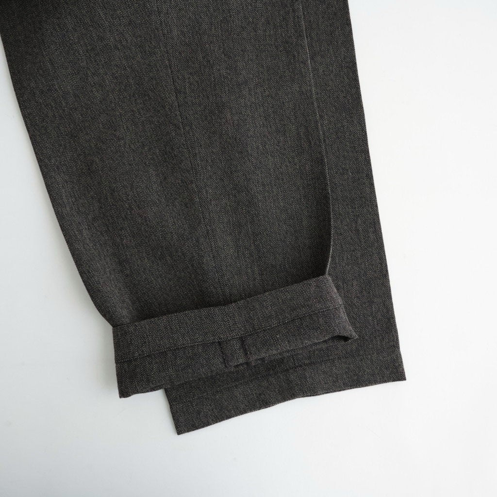 TWEED WOOL ONE TUCK TROUSERS #BROWN [BN-26FM-023]