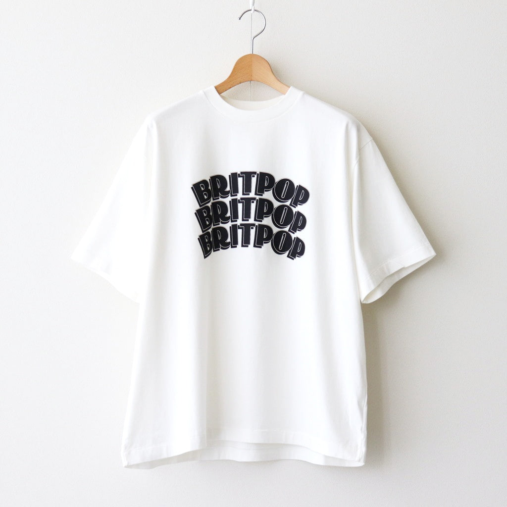 BRITPOP Print Tee WIDE #White×Black-PT [bROOTS25S34A]