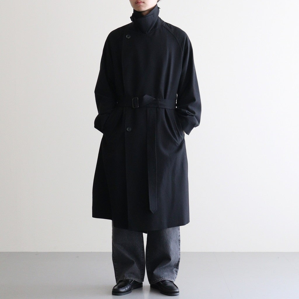 Wool Gabardine Trench Coat #BlackNavy [BHS25F006]