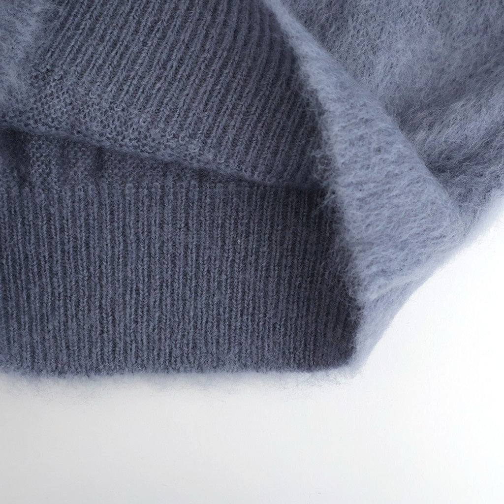PURE MOHAIR SHAGGY POLO #SAX GRAY [BN-25FL-053]