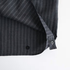 DOUBLE POCKET OPEN COLLAR SHIRT #GRAY STRIPE [M26A11SH01C]