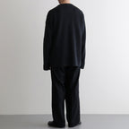 SOLID WOOL RIB CREW NECK #CHARCOAL BLUE [BN-25FM-042]