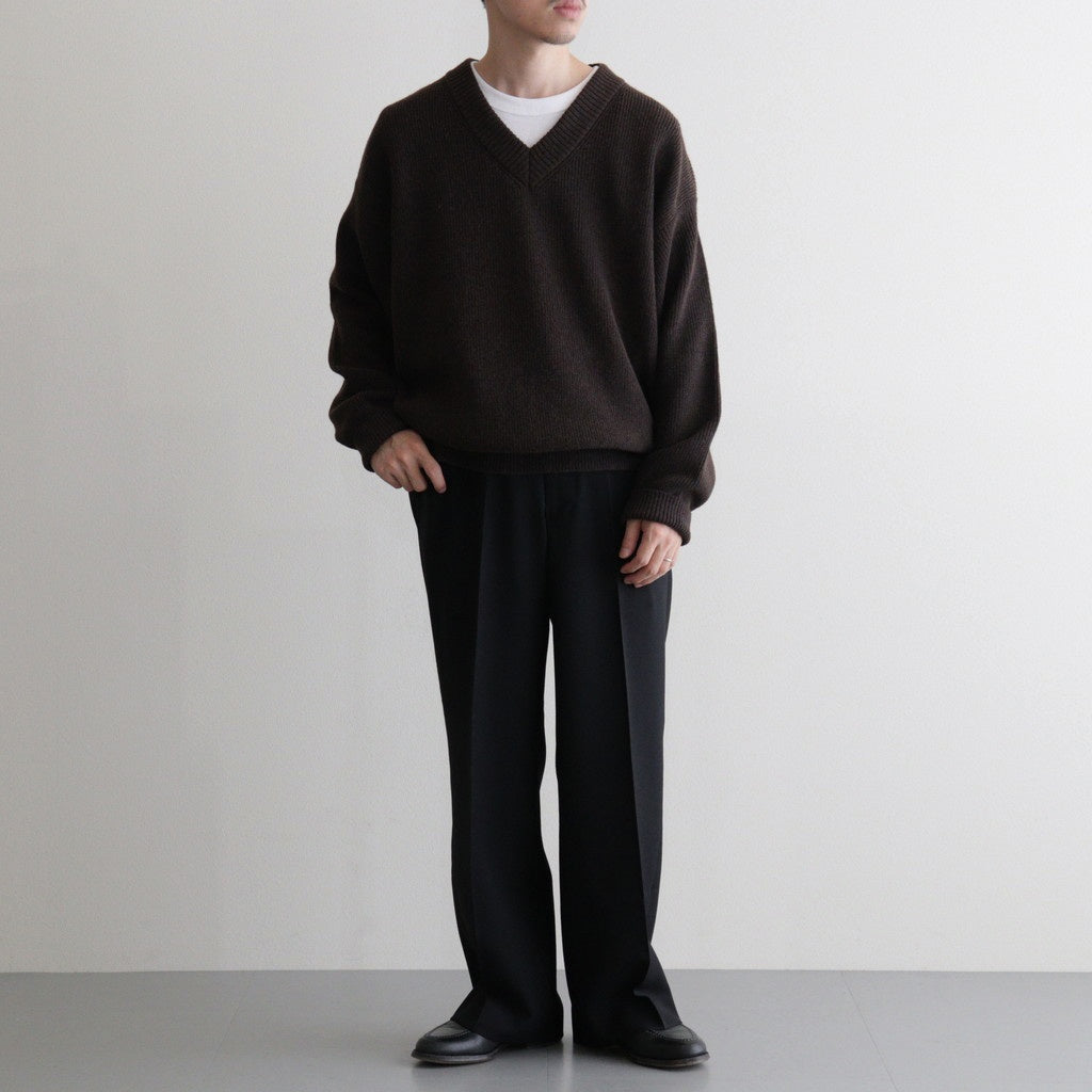 Yak Washi V-neck #Brown×Navy [NEP-AW2518UNI]