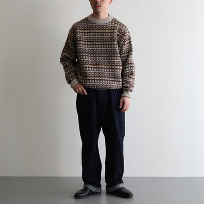 FAIR ISLE SWEATER #BEIGE [PMAS-KN05]