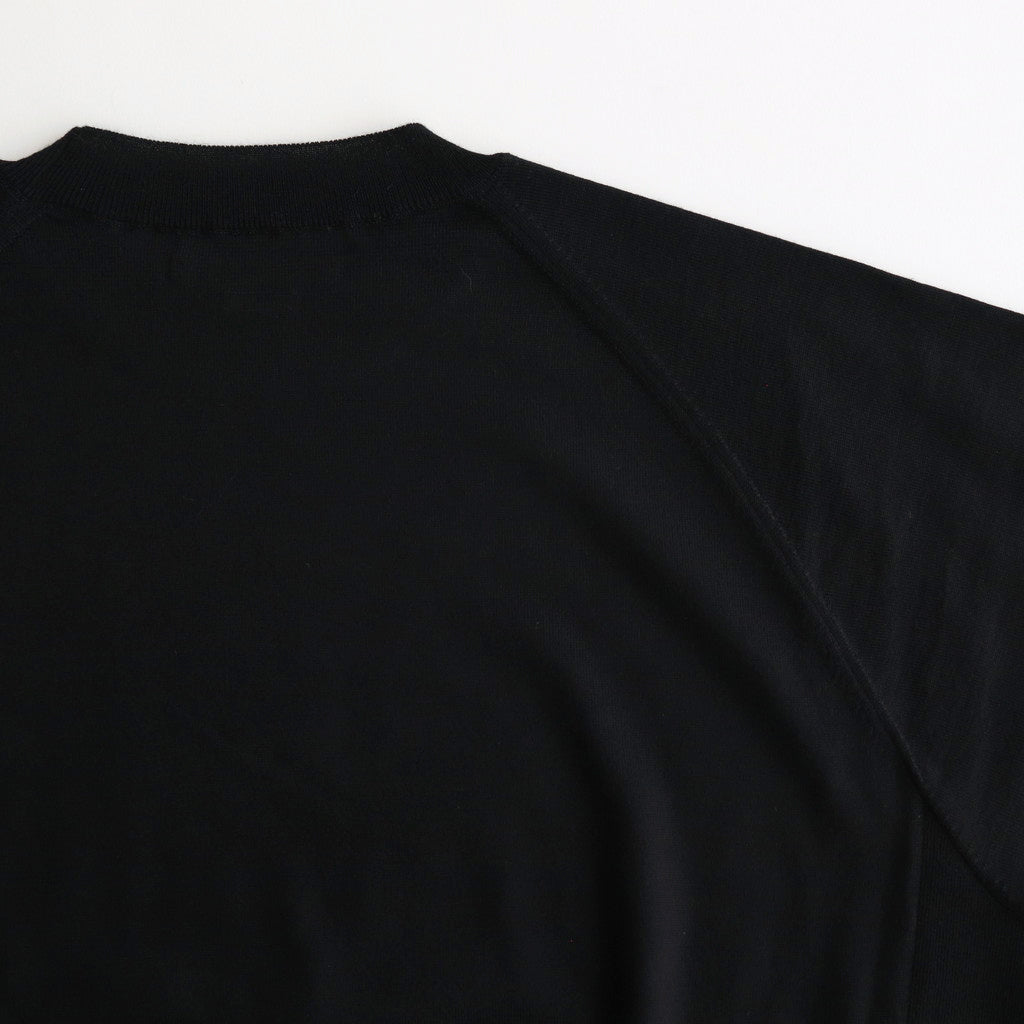 Wool Cashmere Silk Knit Crew Neck #Black [BHS24F021]