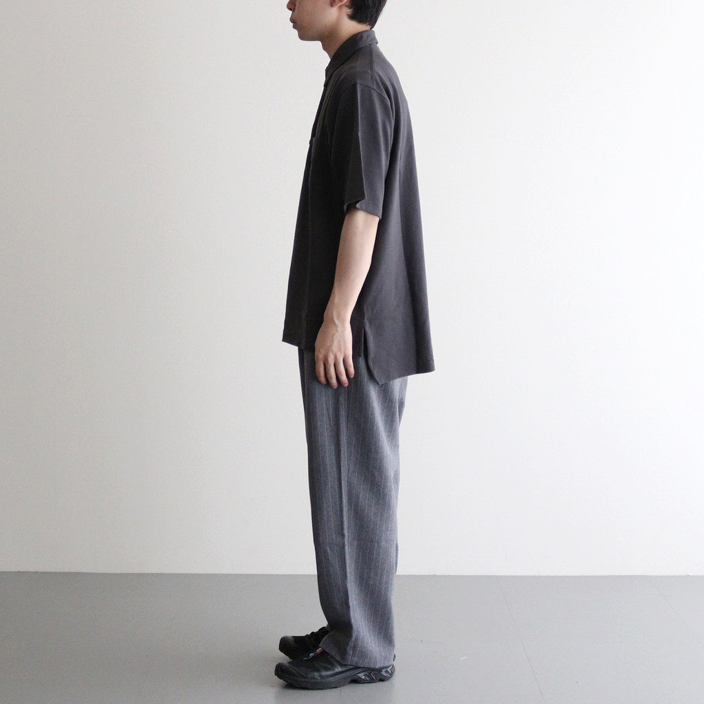 Moss Stitch Field Big Polo #Charcoal [N25SH091]